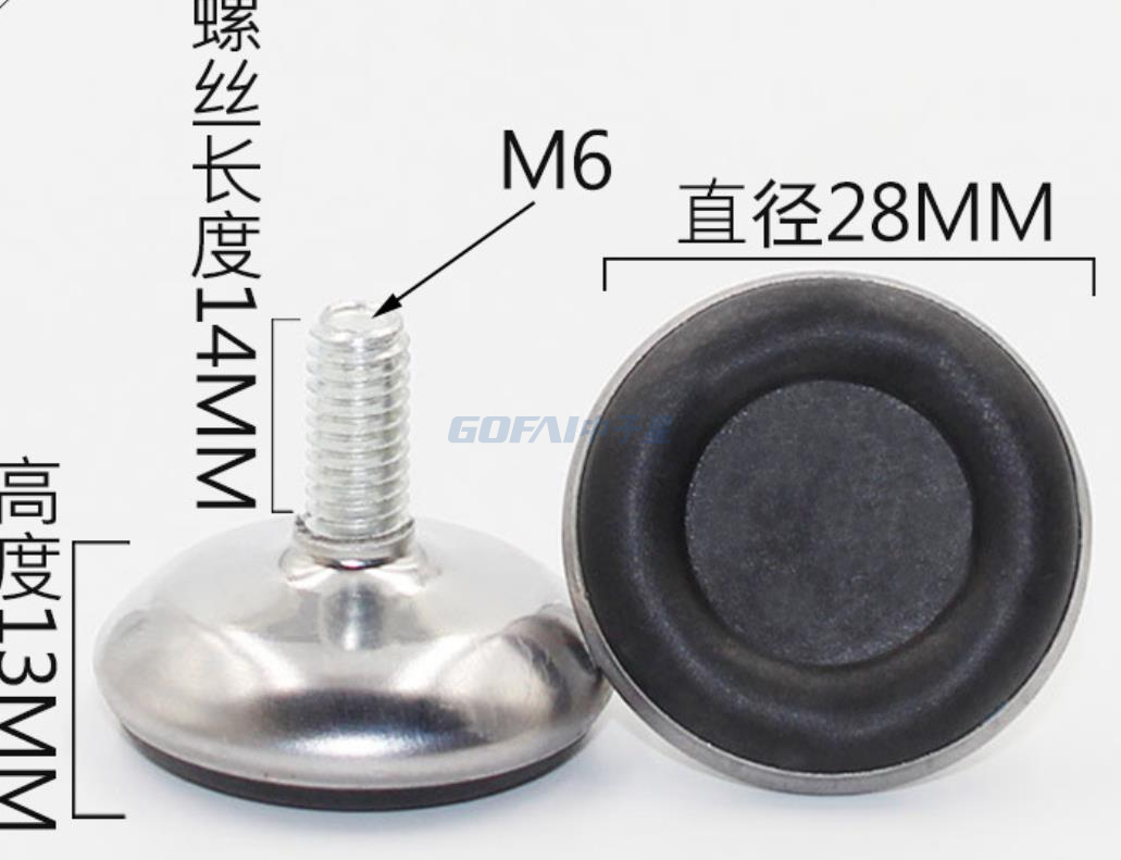 Pieds de nivellement réglables en acier inoxydable pour meubles M6 M8
